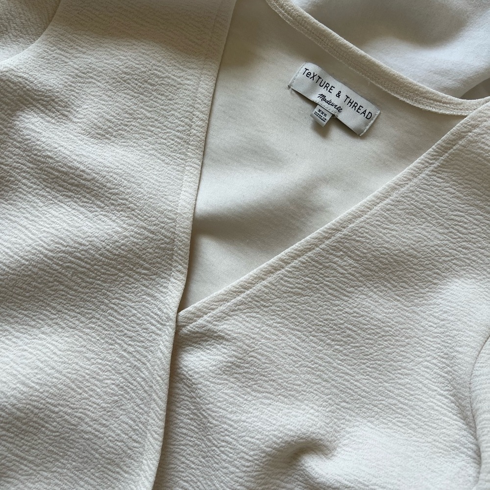 White Madewell textured knotted blouse